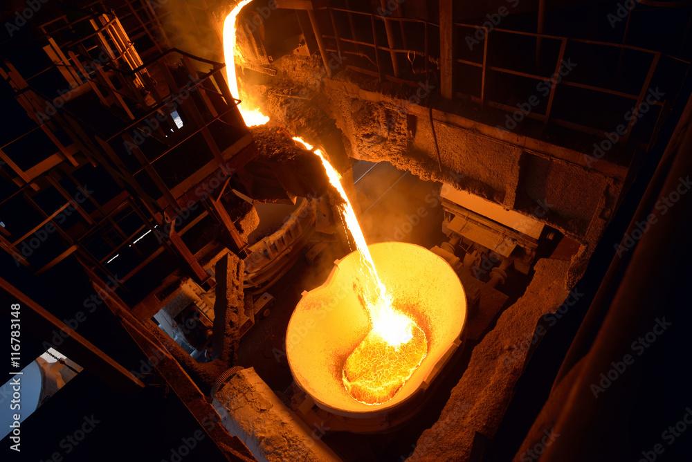 Steel plant for the production of iron