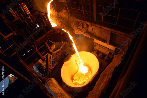 Obraz na płótnie Steel plant for the production of iron w salonie