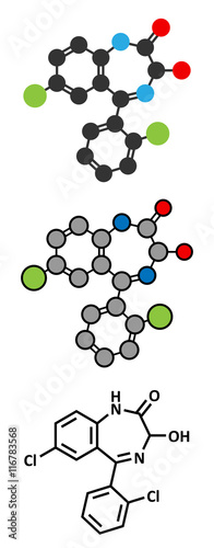 Lorazepam sedative and hypnotic drug (benzodiazepine class) molecule