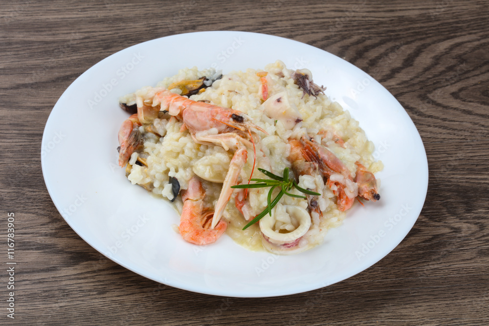 Seafood mix risotto