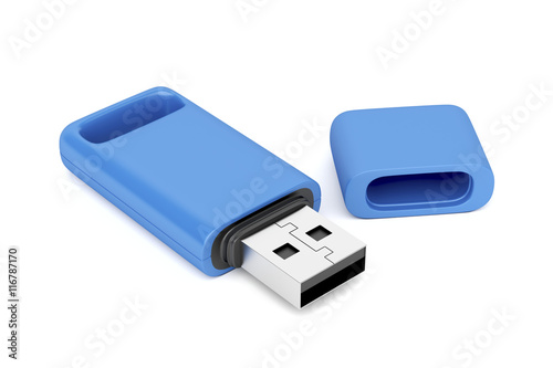 Blue usb flash drive photo