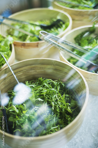 bowls of salad keaves photo