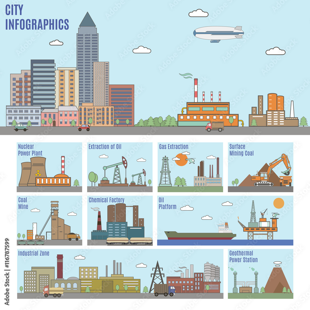 City infographics. Industry