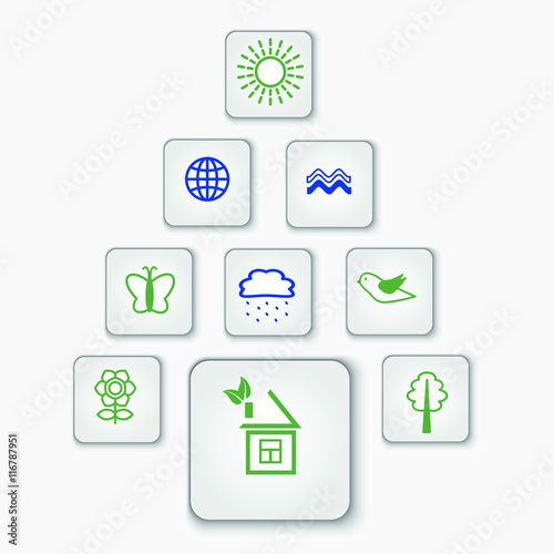 ecology set of icons, vector illustration