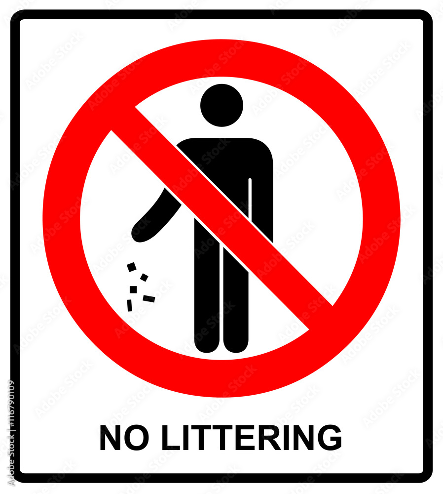 Фотография no littering sign vector illustration