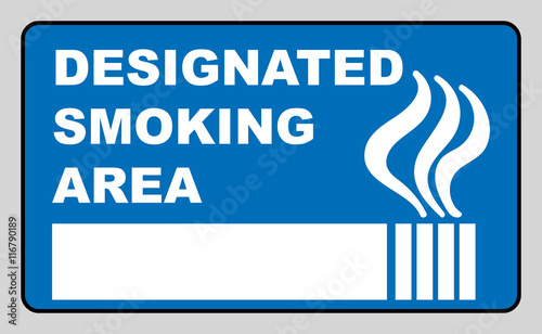 Designated smoking area sign isolated on white background
