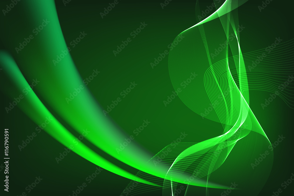 Abstract green background with glowing lines and transitions Stock ...
