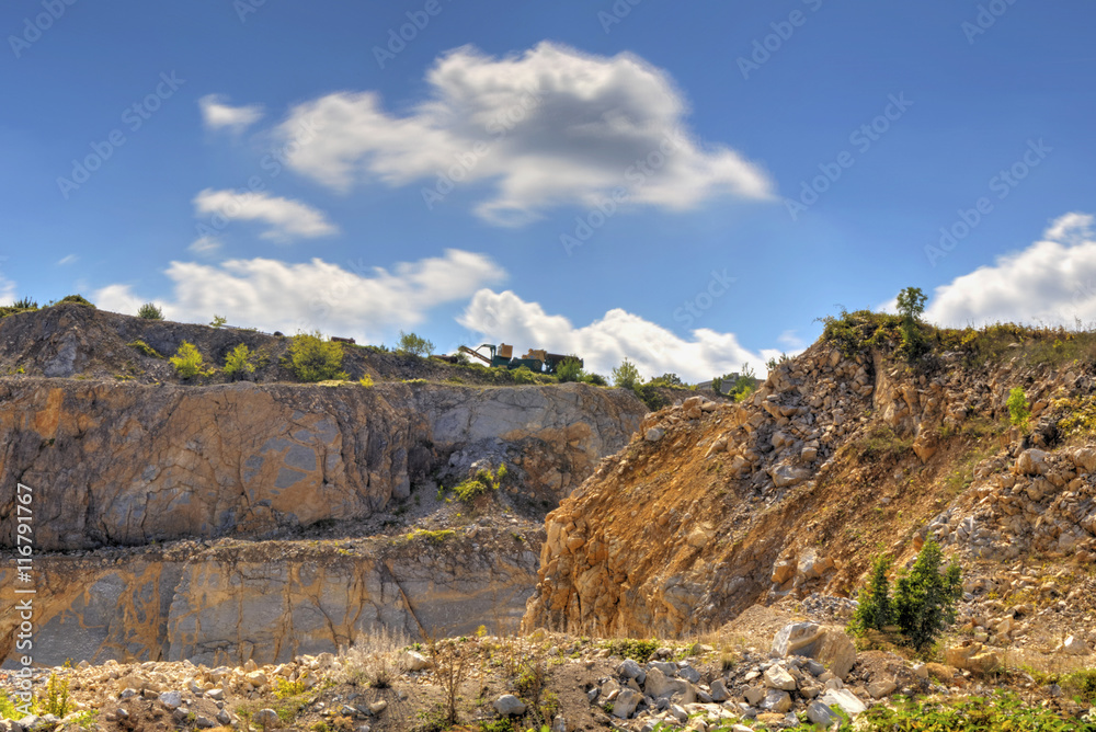 Stone quarry with stone crusher