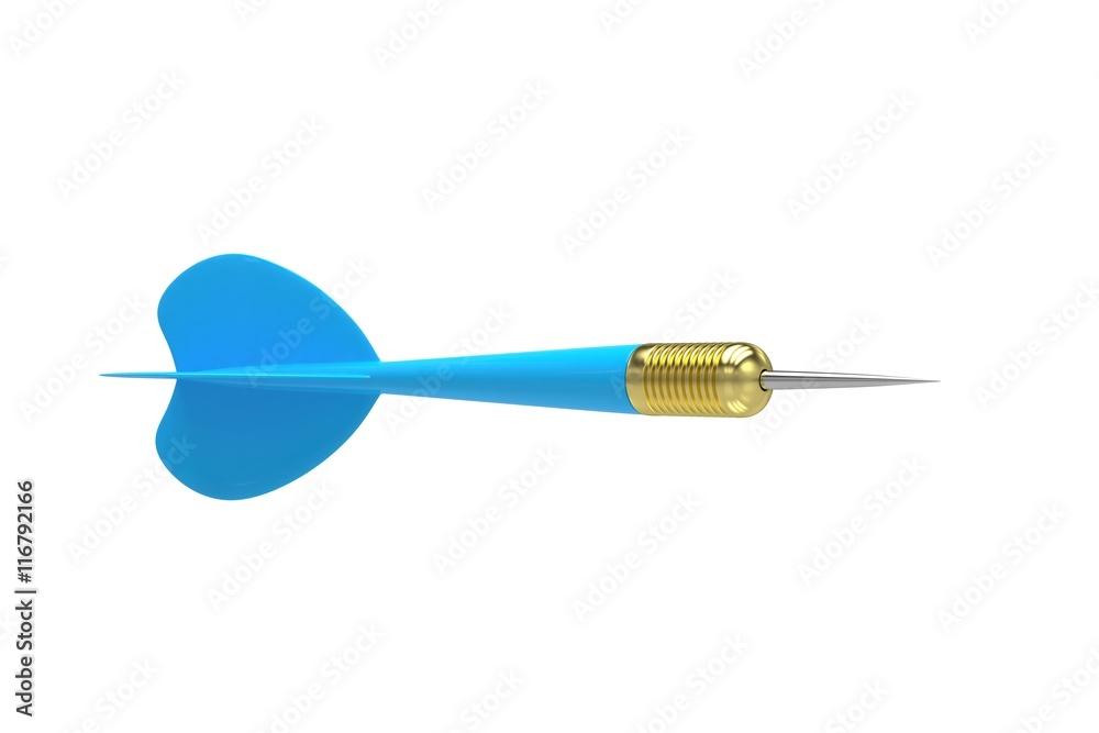 blue dart isolated on white. 3d rendering. blue dart isolated on white. 3d rendering.