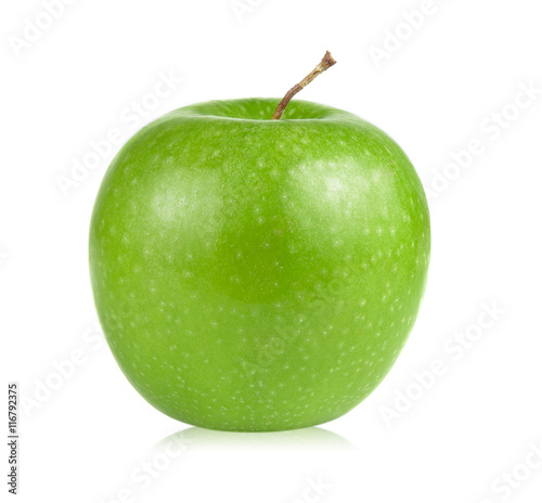 green apple on white background