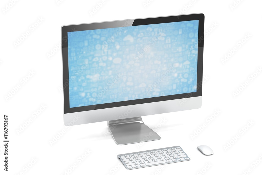 Modern Screen Monitor. 3d rendering. Modern Screen Monitor. 3d rendering.
