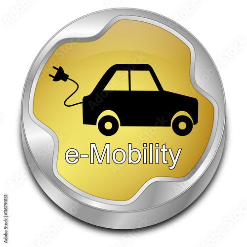 e-Mobility Button - 3D illustration