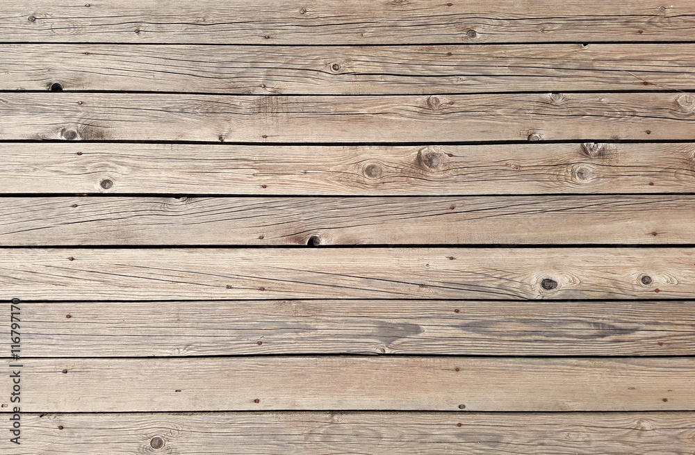 Horizontal Wooden Planks Deck Texture Background