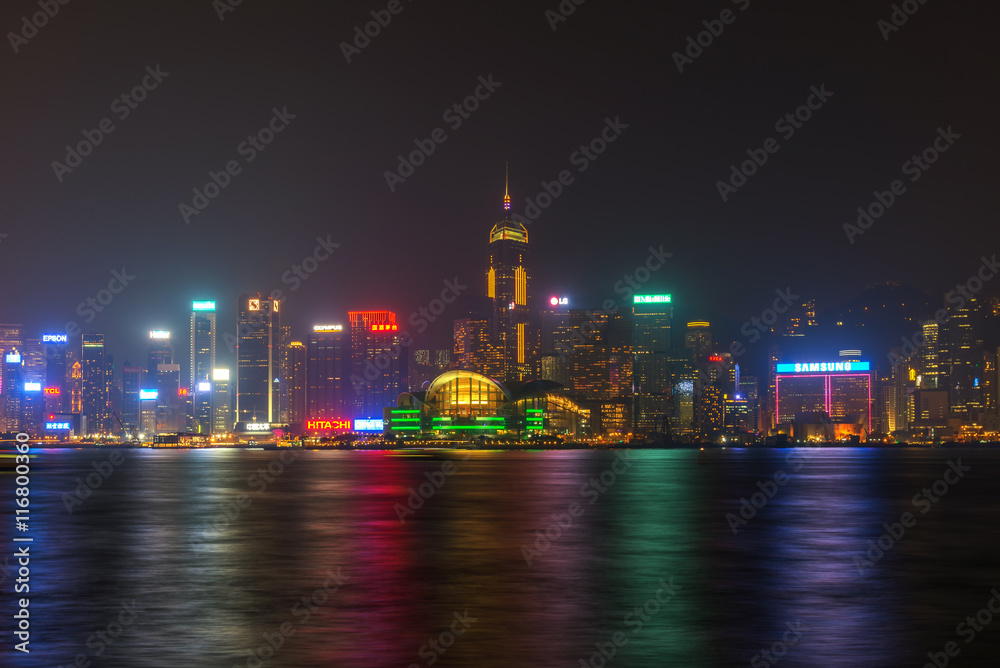 Beautiful view of hong kong skyline at night scene