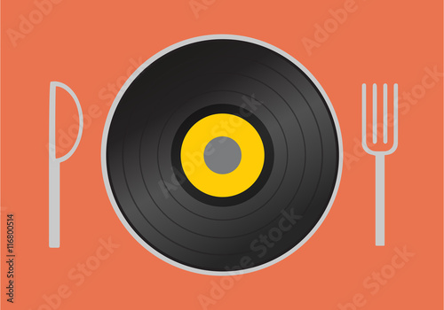 Tablecloth with vinyl illustration