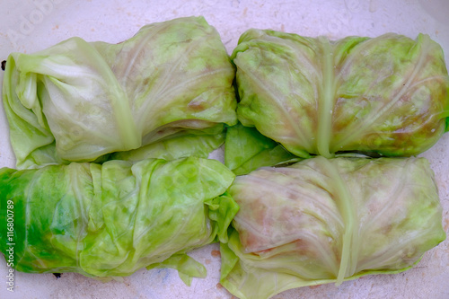 Four cabbage rolls