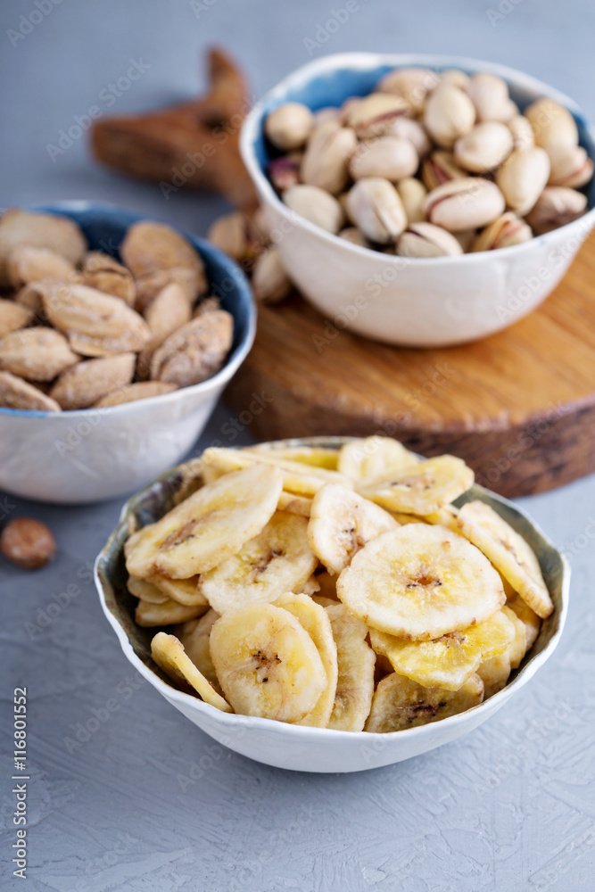 Banana chips and nuts Banana chips and nuts