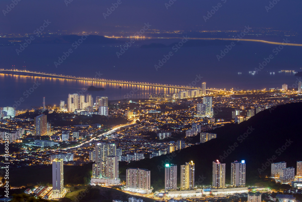 Naklejka premium Penang Hill night view