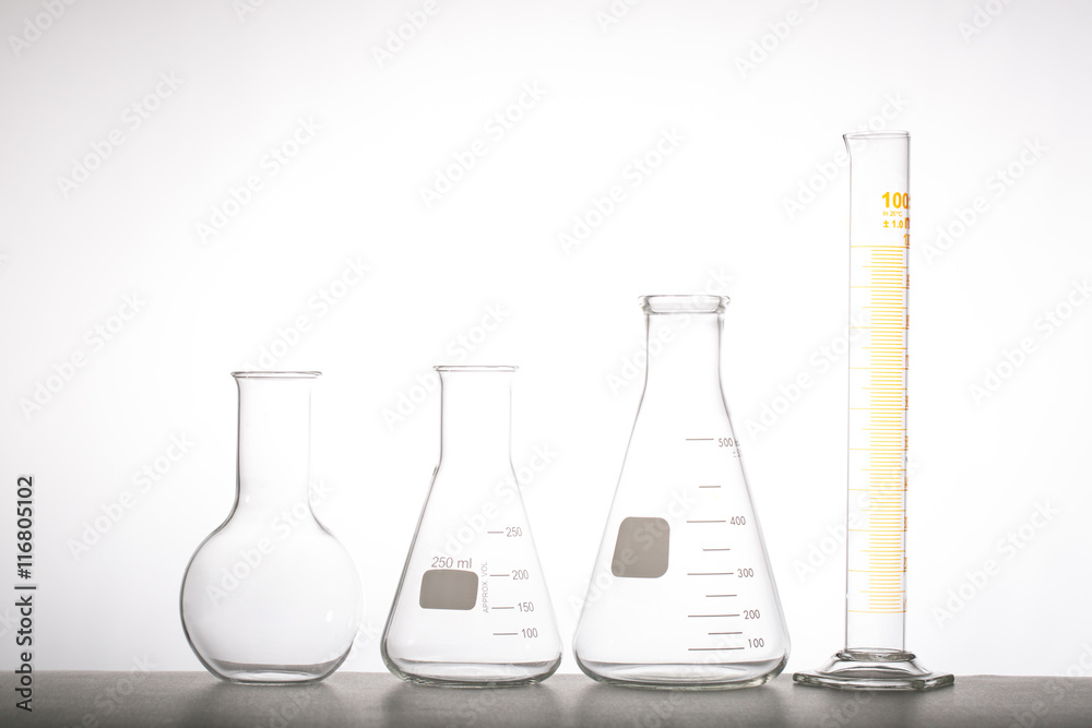 Chemistry flask glassware for test laboratory. Chemistry flask glassware for test laboratory.