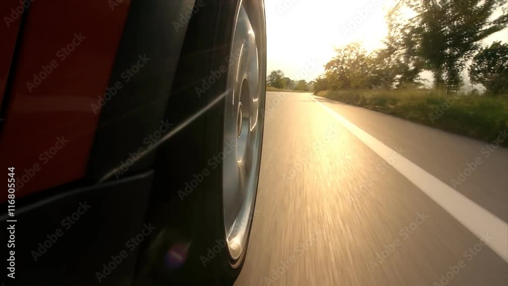driving wheel point of view low angle