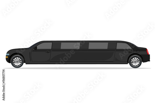 black limousine  design element  flat  vector illustration