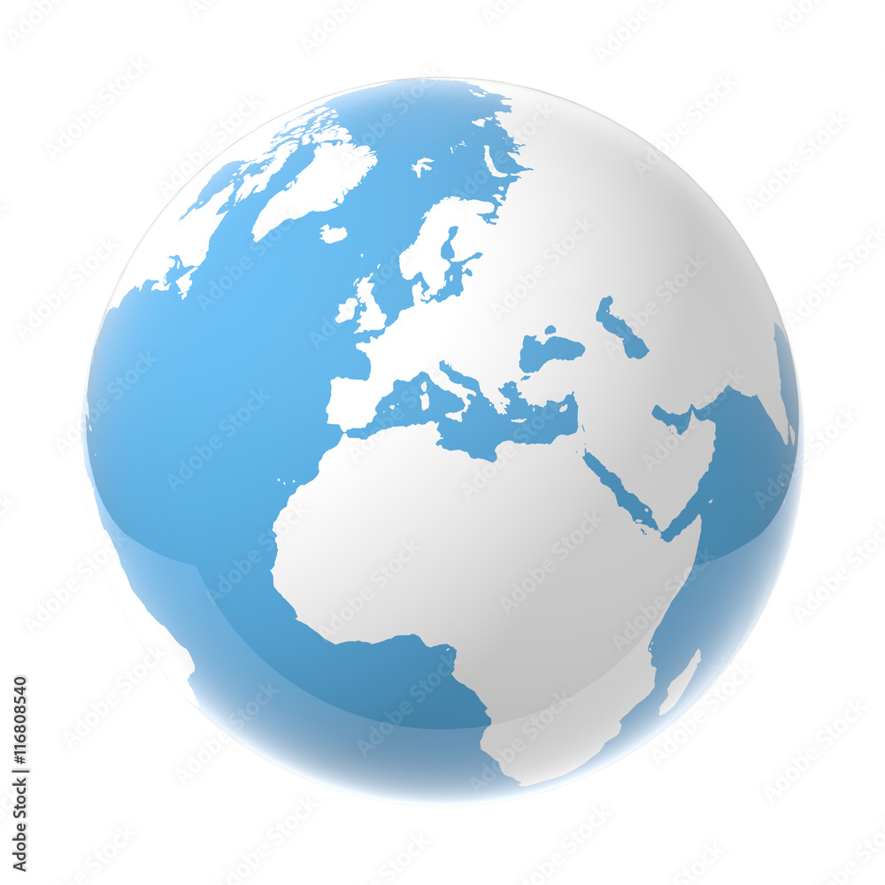 Naklejka premium Earth World Globe, Europe
