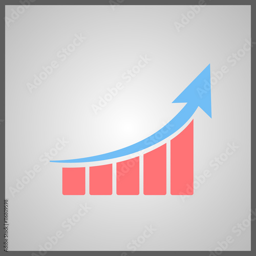 Graph with bars and up arrow