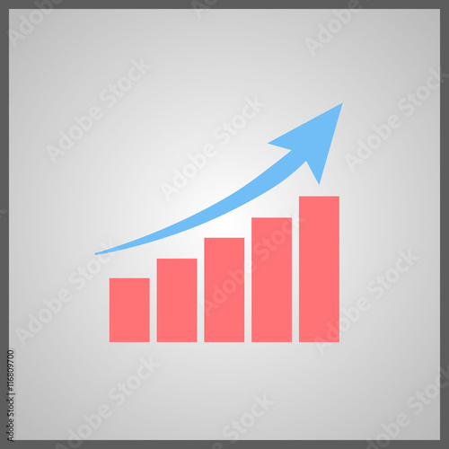 Graph with bars and arrow