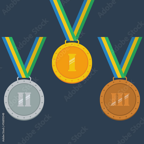 Gold, silver, bronze medals