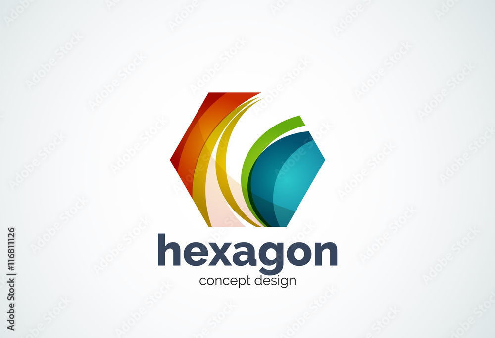 Hexagon logo template, cell concept Hexagon logo template, cell concept
