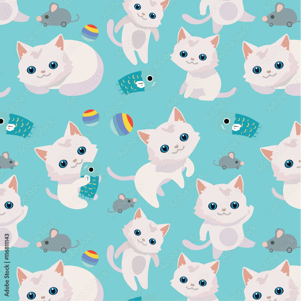 Pattern with cute cats.
