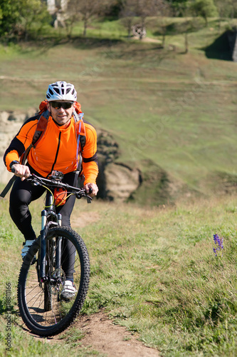 Cyclist on the Beautiful Meadow Trail