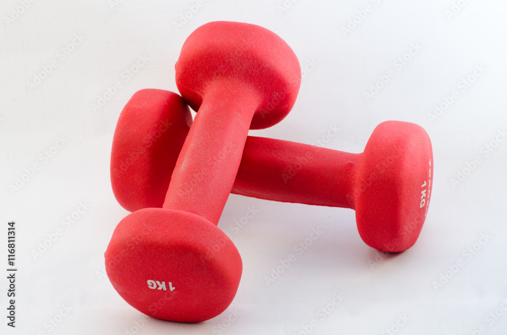dumbbell on a white background dumbbell on a white background