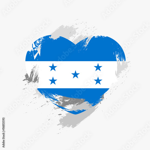 Flag of Honduras isolated on grunge heart