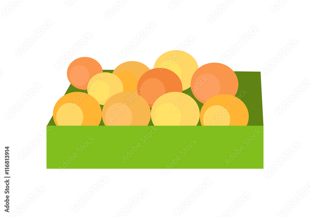 Box with Fruits Concept Vector Illustration. Box with Fruits Concept Vector Illustration.