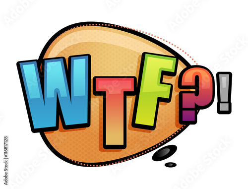 WTF colorful word sign vector illustration