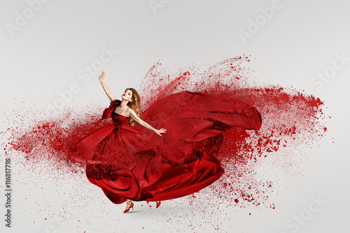 Woman dancing with cloud of powder