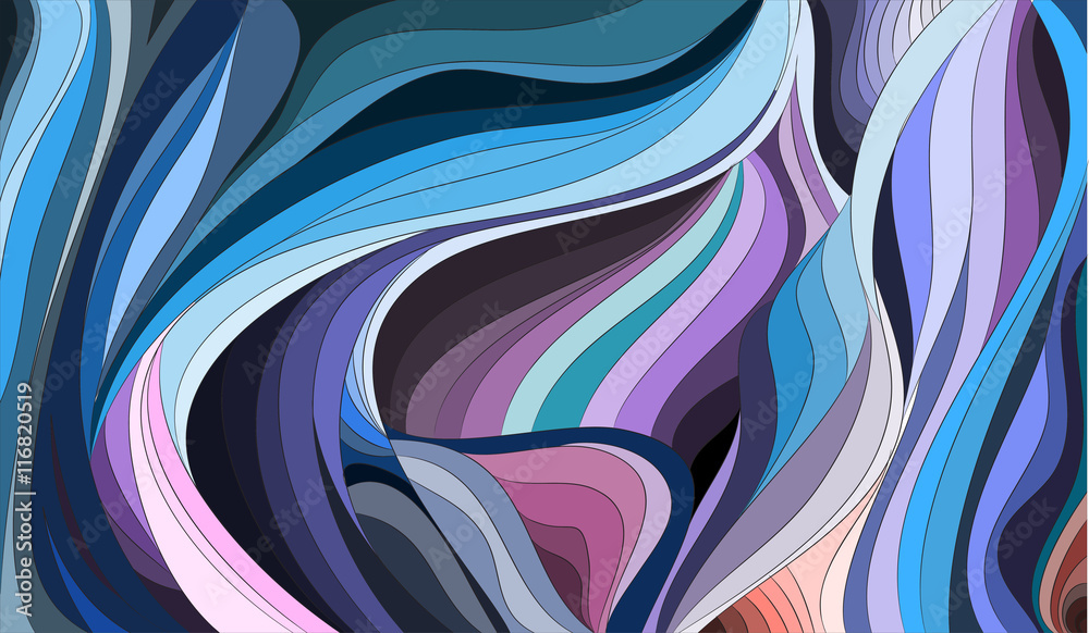 Abstract background, waves in blue and purple tones Abstract background, waves in blue and purple tones