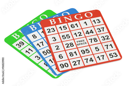 bingo cards, 3D rendering photo