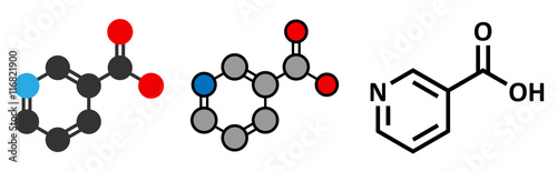 Vitamin B3 (niacin) molecule. 