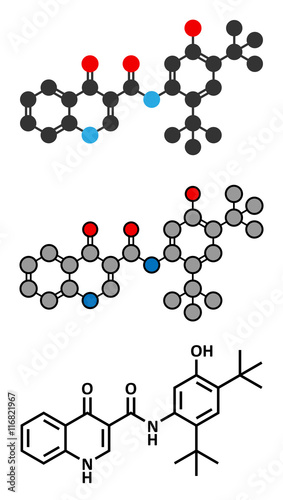 Ivacaftor cystic fibrosis drug molecule.