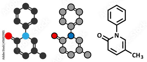 Pirfenidone idiopathic pulmonary fibrosis (IPF) drug molecule. 