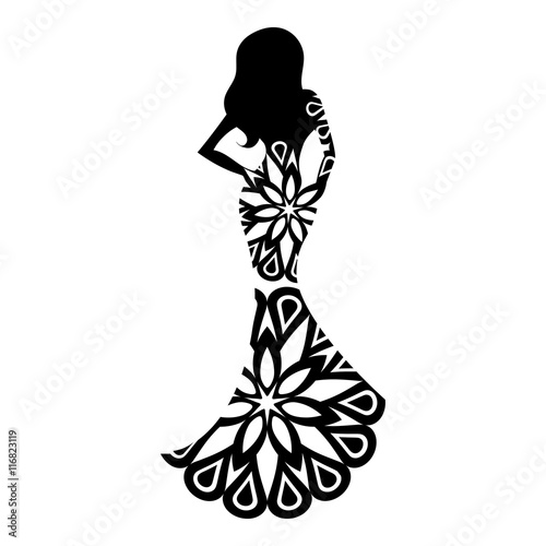 woman in the ball gown silhouette
