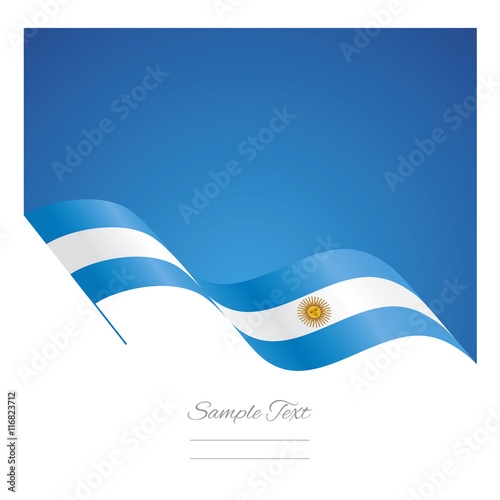 Argentina abstract wave flag ribbon vector background