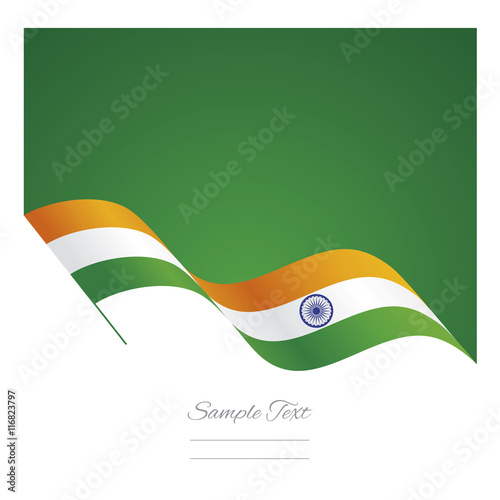 India abstract wave flag ribbon vector background