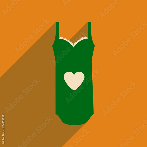 Flat icon with long shadow Lingerie Dress