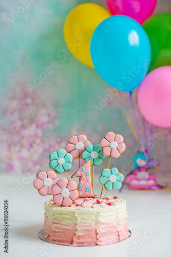 cake for first birthday photo