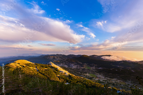 Lovcen Mountains National park at sunset - Montenegro