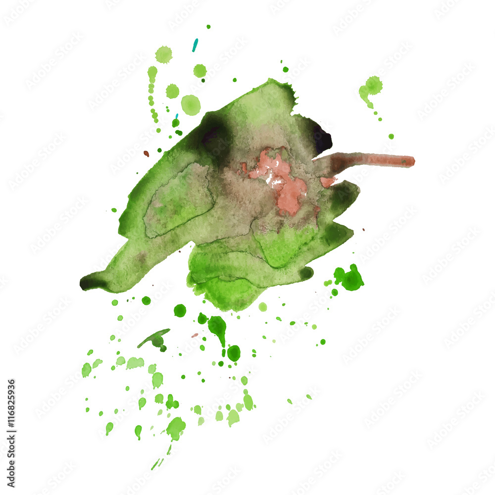 Naklejka premium Abstract watercolor stain with splashes multicolor