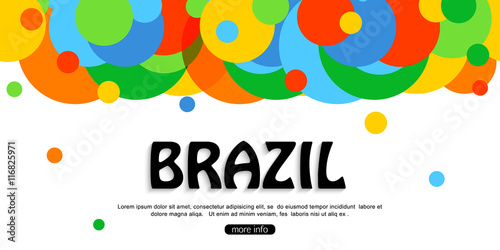 Brazil travel background for tourist banner, poster, flyer, brochure. Vector eps 10 format.